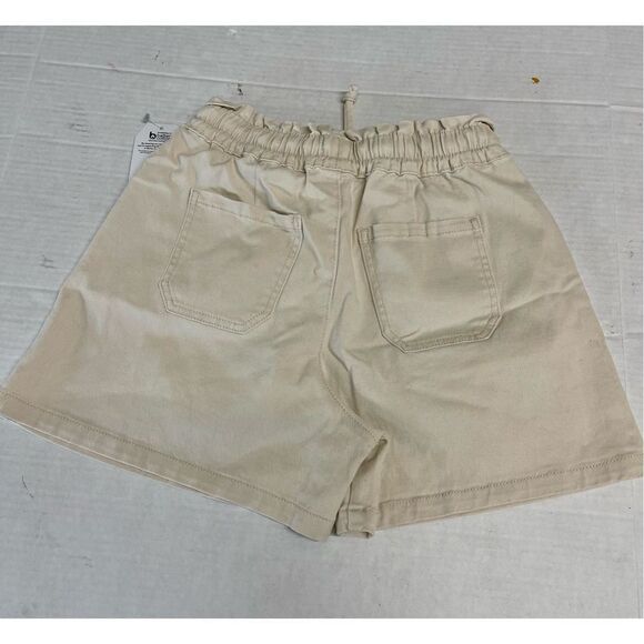 Time And Tru Womens Size XS 0-2 Paperbag Shorts Drawstring Pockets Almond NWT A1 - Picture 6 of 6
